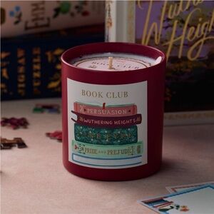 Rifle Paper Co. Ladies Night Book Club Glass Candle Black Vanilla Amber Incense